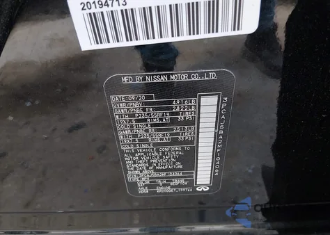 2021 Infiniti Qx50 Luxe z USA, uszkodzony, nr VIN 3PCAJ5BA2MF104064